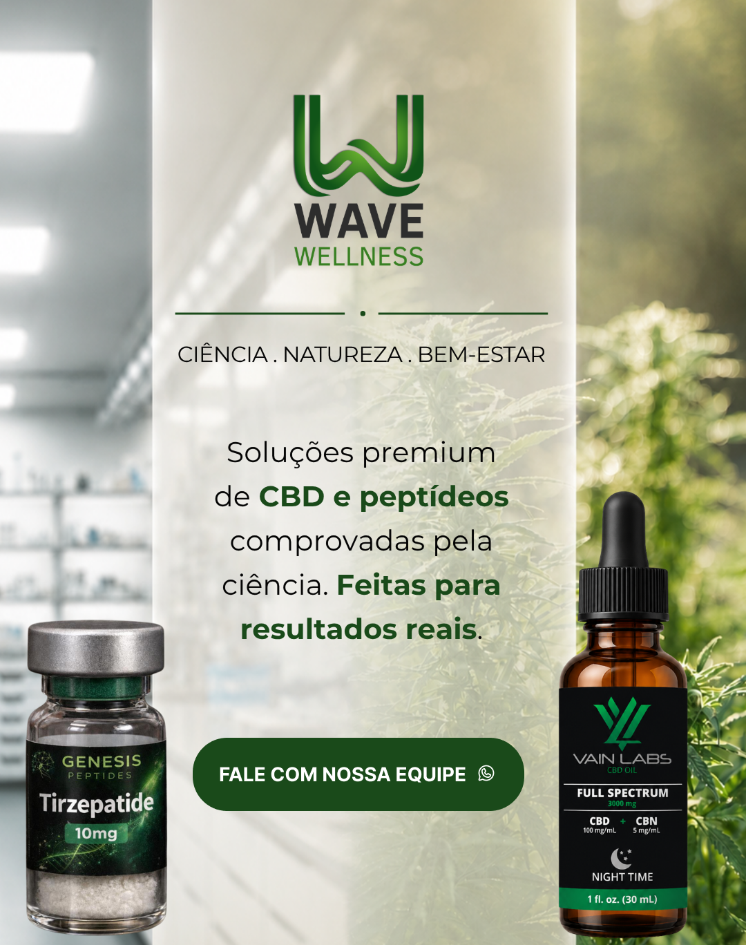 Wave Wellness: produtos importados à base de CBD com certificação internacional e alto padrão de qualidade. Saúde e bem-estar para sua rotina.